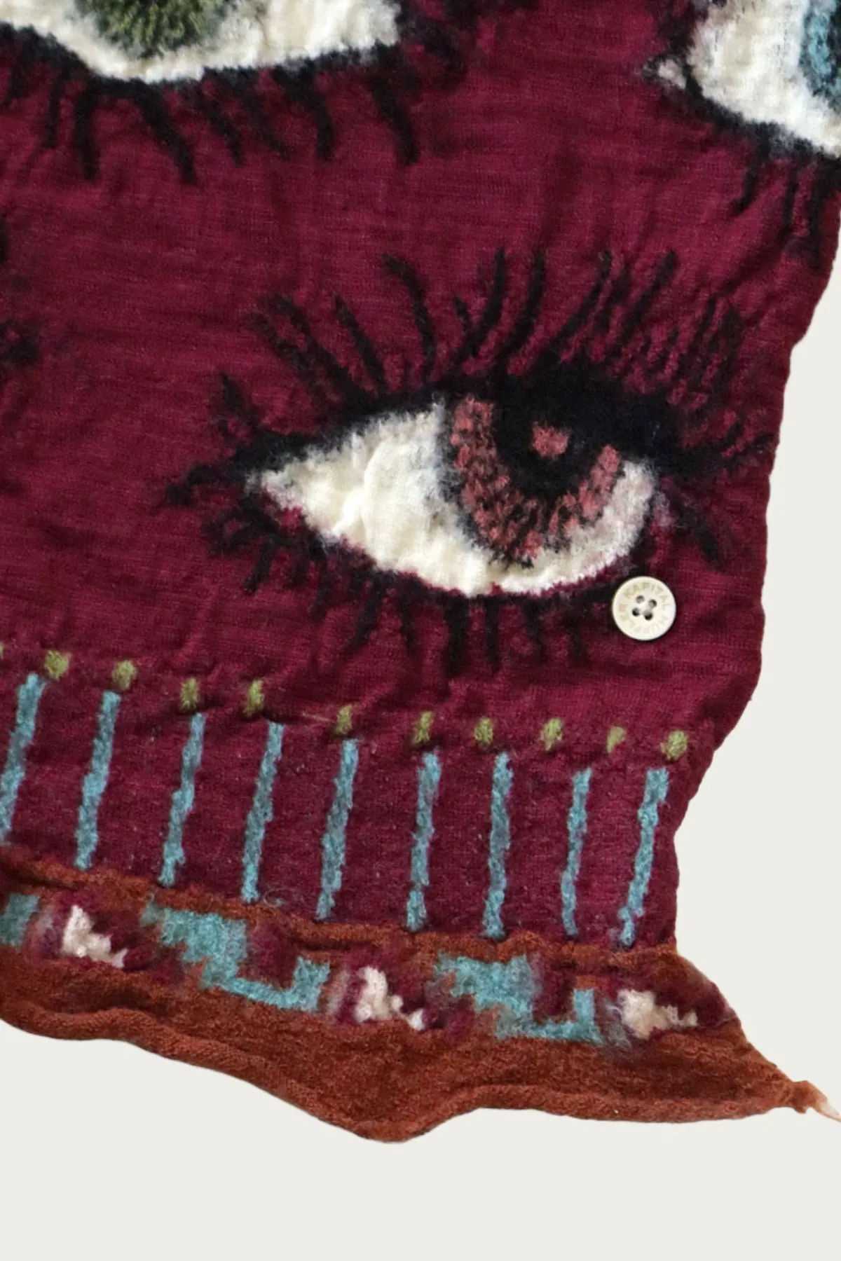 Kapital Fulling Wool Blanket SPEAKEASY (Colorful) - Wine< Accessories