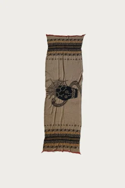 Kapital Fulling Wool Scarf COPTIC SKULL - Beige< Accessories