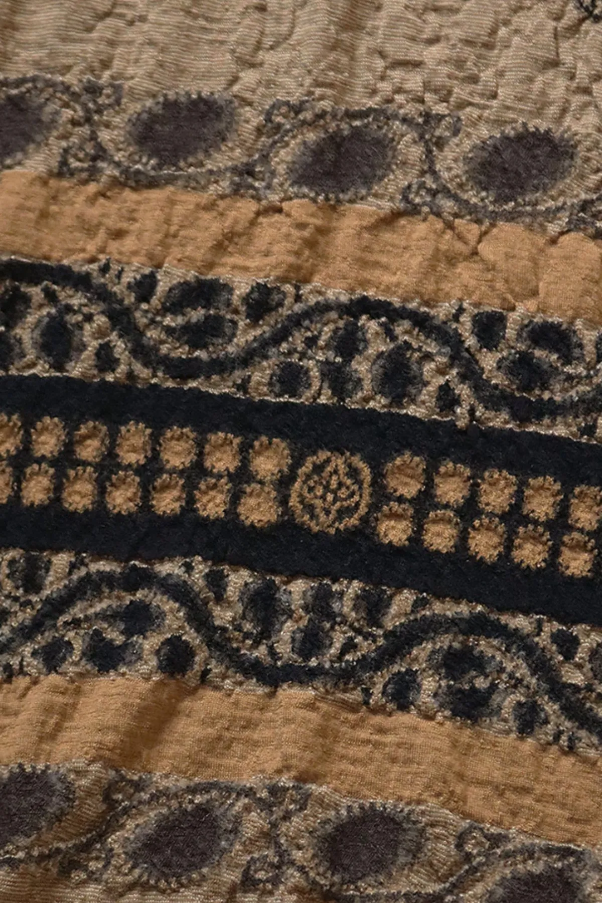 Kapital Fulling Wool Scarf COPTIC SKULL - Beige< Accessories