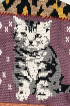 Kapital 5G Cotton Knit Patchwork BIG Crew Sweater(Cat&Raven) - Mint< Sweaters