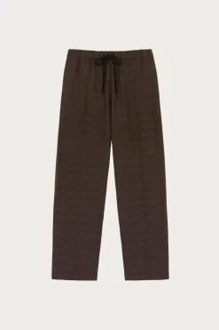 MM6 Maison Margiela Glen Plaid Easy Trousers - Brown/Black< Pants