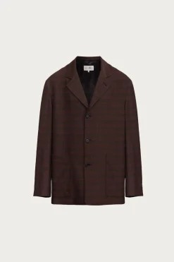 MM6 Maison Margiela Glen Plaid Sportscoat - Brown/Black< Coats, Jackets, And Vests