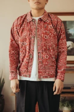 Niceness Gyan Bandana Trucker Jacket - Red< Coats, Jackets, And Vests