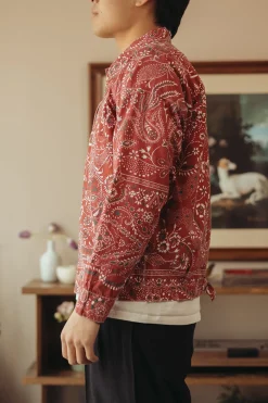 Niceness Gyan Bandana Trucker Jacket - Red< Coats, Jackets, And Vests
