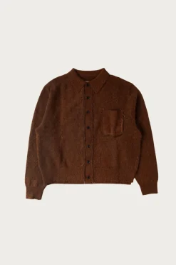 Camiel Fortgens Hairy Cardigan - Brown Mohair Wool< Sweaters
