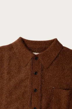Camiel Fortgens Hairy Cardigan - Brown Mohair Wool< Sweaters