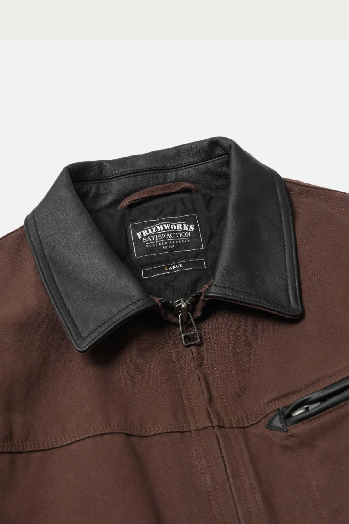 FrizmWORKS Heavy Canvas Destroyed Work Jacket - Brown< Coats, Jackets, And Vests