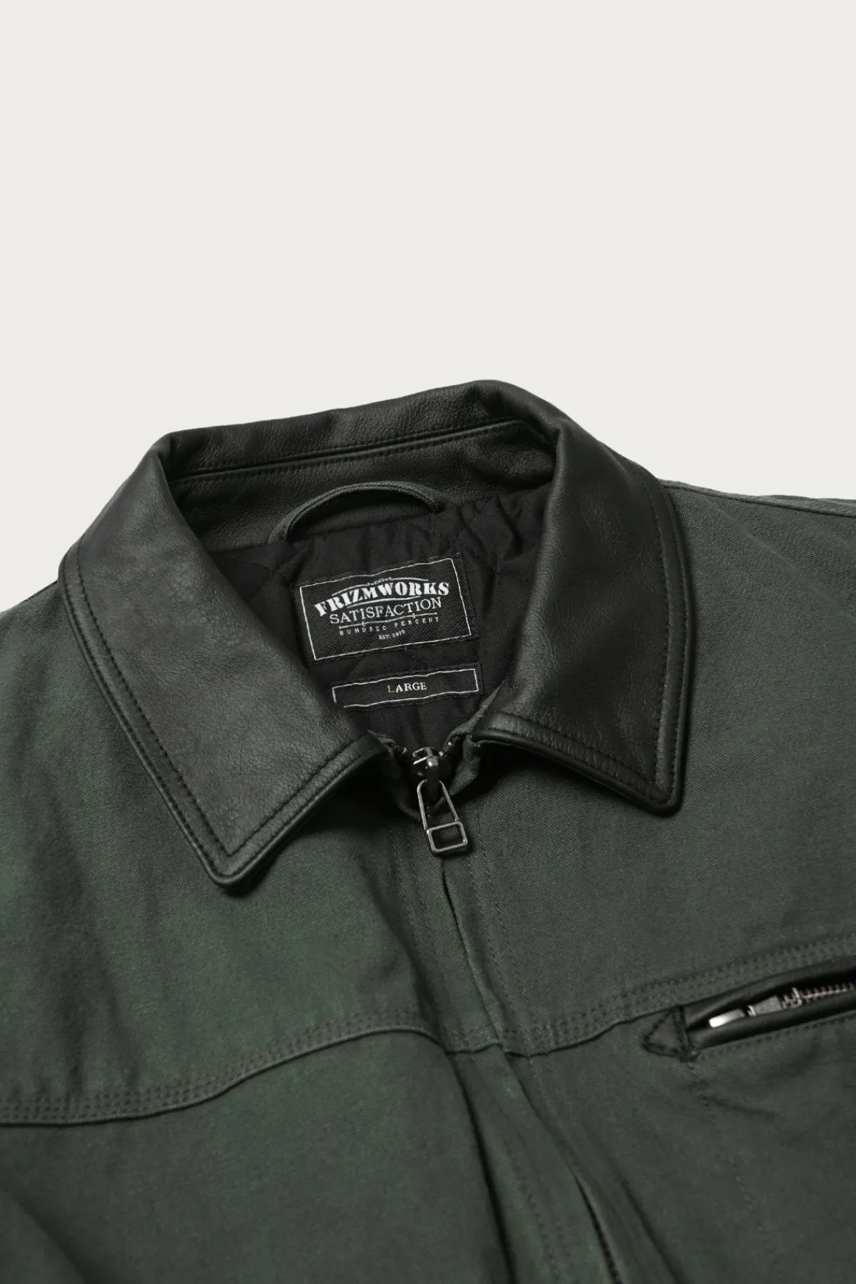FrizmWORKS Heavy Canvas Destroyed Work Jacket - Olive< Coats, Jackets, And Vests