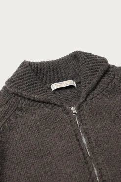 FrizmWORKS Heavy Cowichan Zipup Cardigan - Sephia< Sweaters