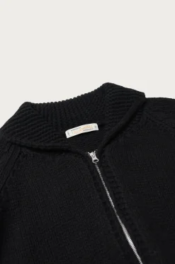 FrizmWORKS Heavy Cowichan Zipup Cardigan - Black< Sweaters