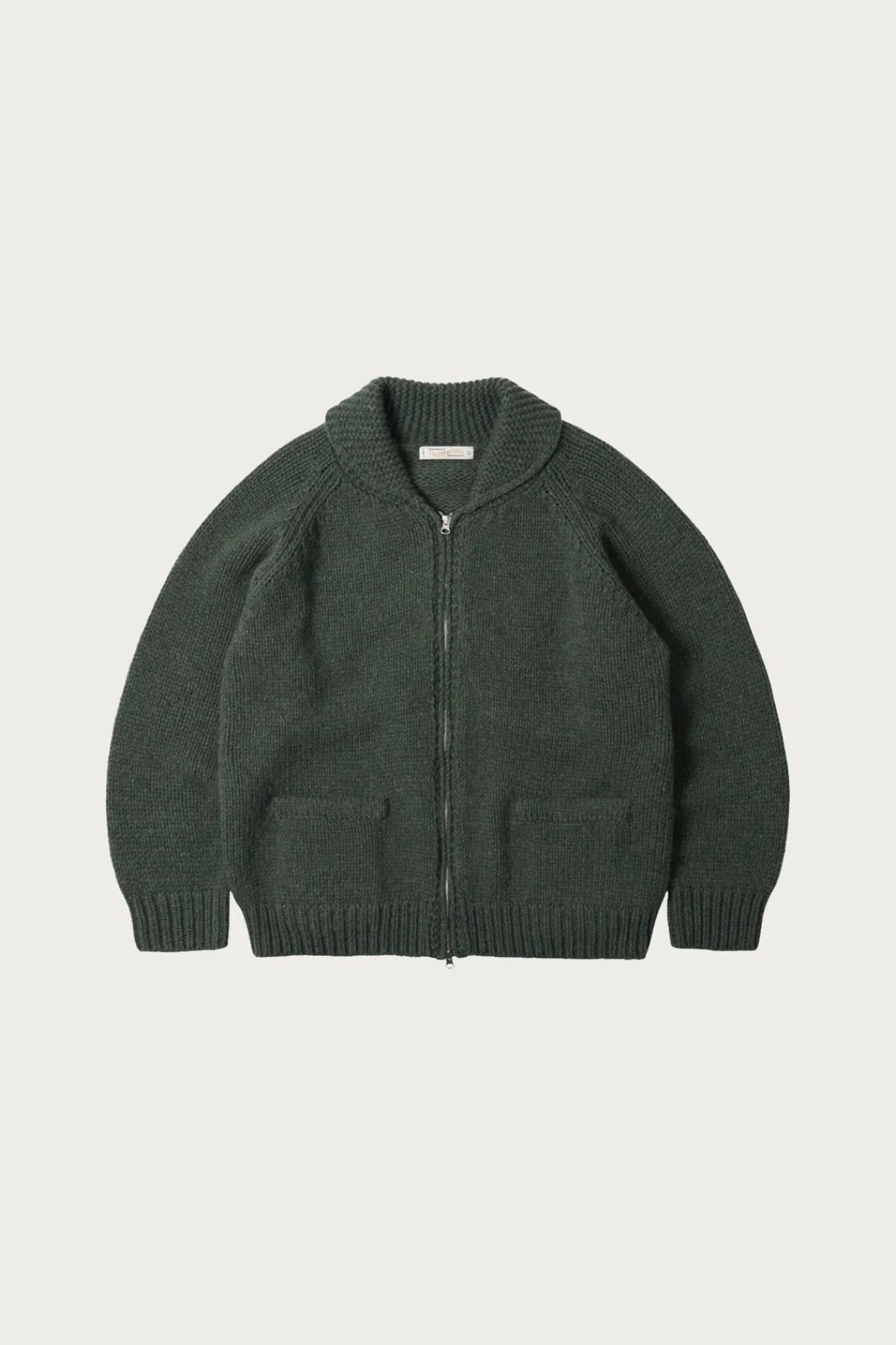 FrizmWORKS Heavy Cowichan Zipup Cardigan - Forest Green< Sweaters