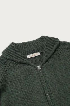 FrizmWORKS Heavy Cowichan Zipup Cardigan - Forest Green< Sweaters