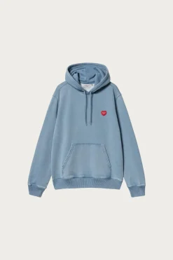 Carhartt Work In Progress Hooded Ingo Sweat - Light Blue Garment Dyed< Tees And Sweats