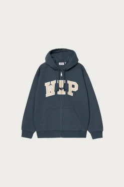Carhartt Work In Progress Hooded WIP Sweat Jacket - Dusky Blue Stone Washed< Tees And Sweats