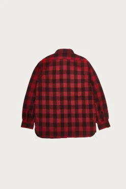 The Real McCoys 8HU Twisted-Yarn Buffalo Check Flannel Shirt - Red/Black< Shirts