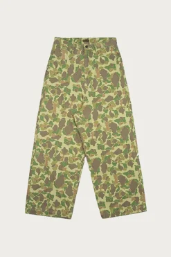 Kapital Hunter Camo Herringbone PORT Baggy Pants - Camo< Pants