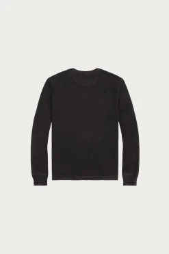 RRL Indigo Jersey Henley Shirt - Sulfur Black< Shirts