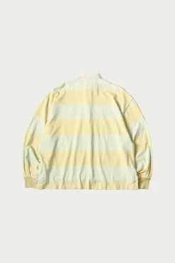 Kapital JAIL Stripe Jersey BIG Rugger Shirt - Yellow/Green< Shirts