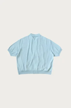 Kapital Knit x 8oz Denim Coverall Polo Shirt - Sax< Shirts