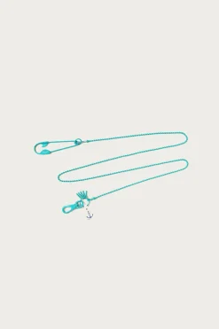 Kapital Lacquered Brass ANCHOR Snood Chain - Turquoise< Accessories