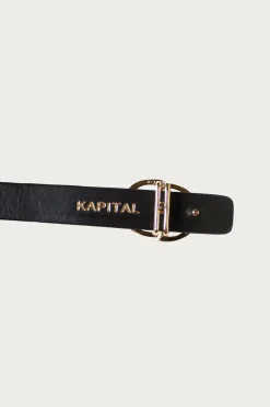 Kapital Leather DD Buckle Belt - Black< Accessories
