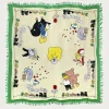 Kapital Linen Rayon Fringed Stole (PECKISH RAINBOWY PARK) - Green< Accessories
