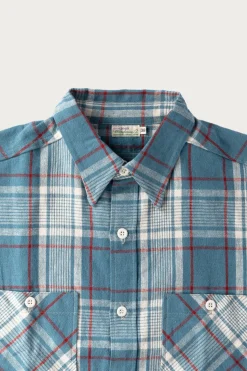 Warehouse & Co. Longsleeve Large Check Workshirt - Sax< Shirts