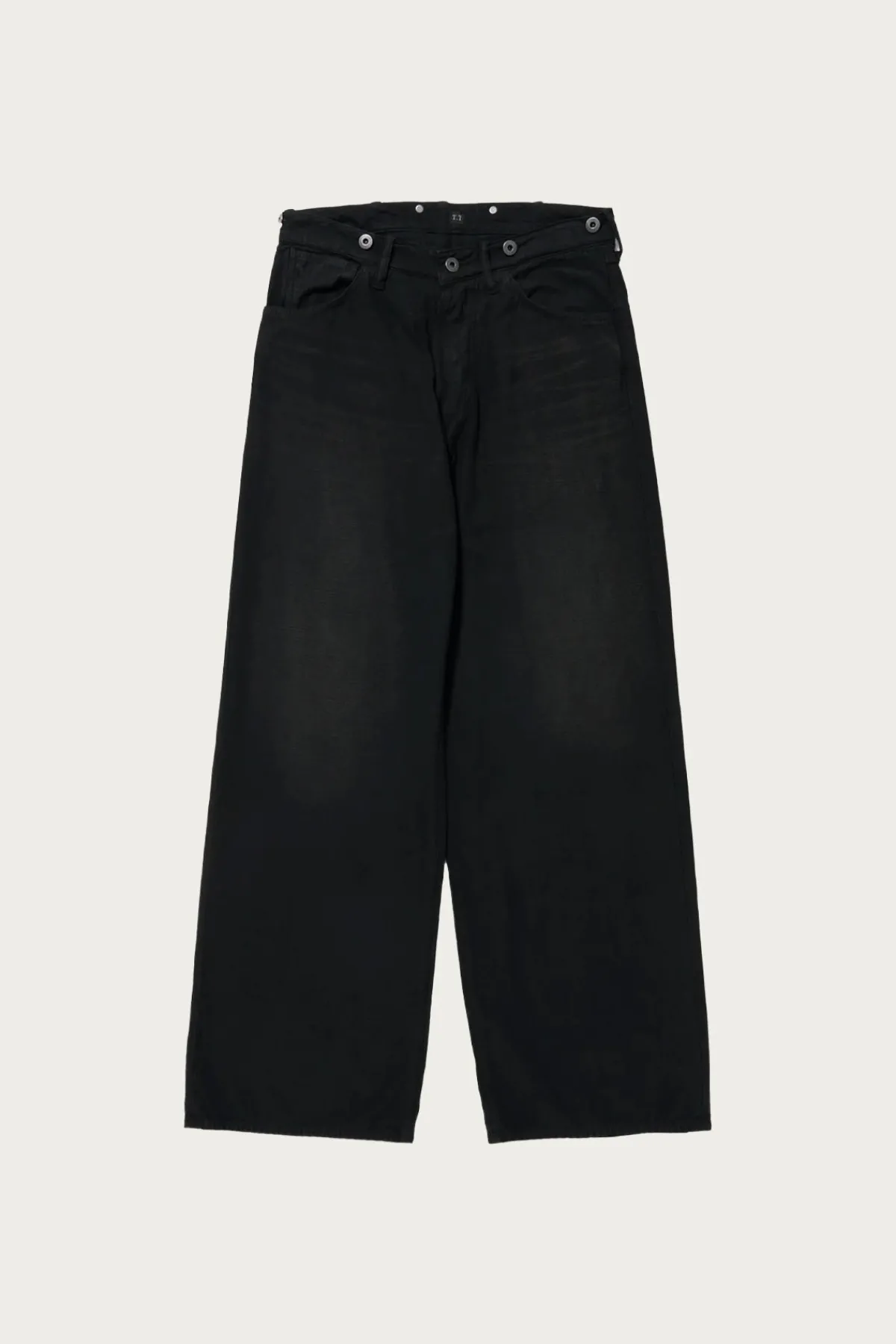 Taiga Takahashi Lot. 209 Buckle-Backed Trousers - Damaged Sumi Dyed Black< Pants