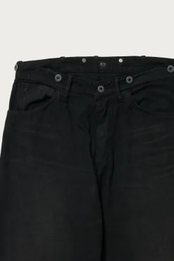 Taiga Takahashi Lot. 209 Buckle-Backed Trousers - Damaged Sumi Dyed Black< Pants