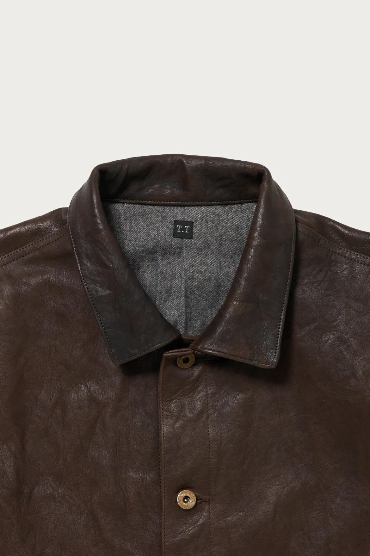 Taiga Takahashi Lot. 804 Leather Jacket c. 1930s - Mud Dyed Brown< Coats, Jackets, And Vests