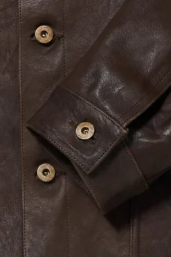 Taiga Takahashi Lot. 804 Leather Jacket c. 1930s - Mud Dyed Brown< Coats, Jackets, And Vests