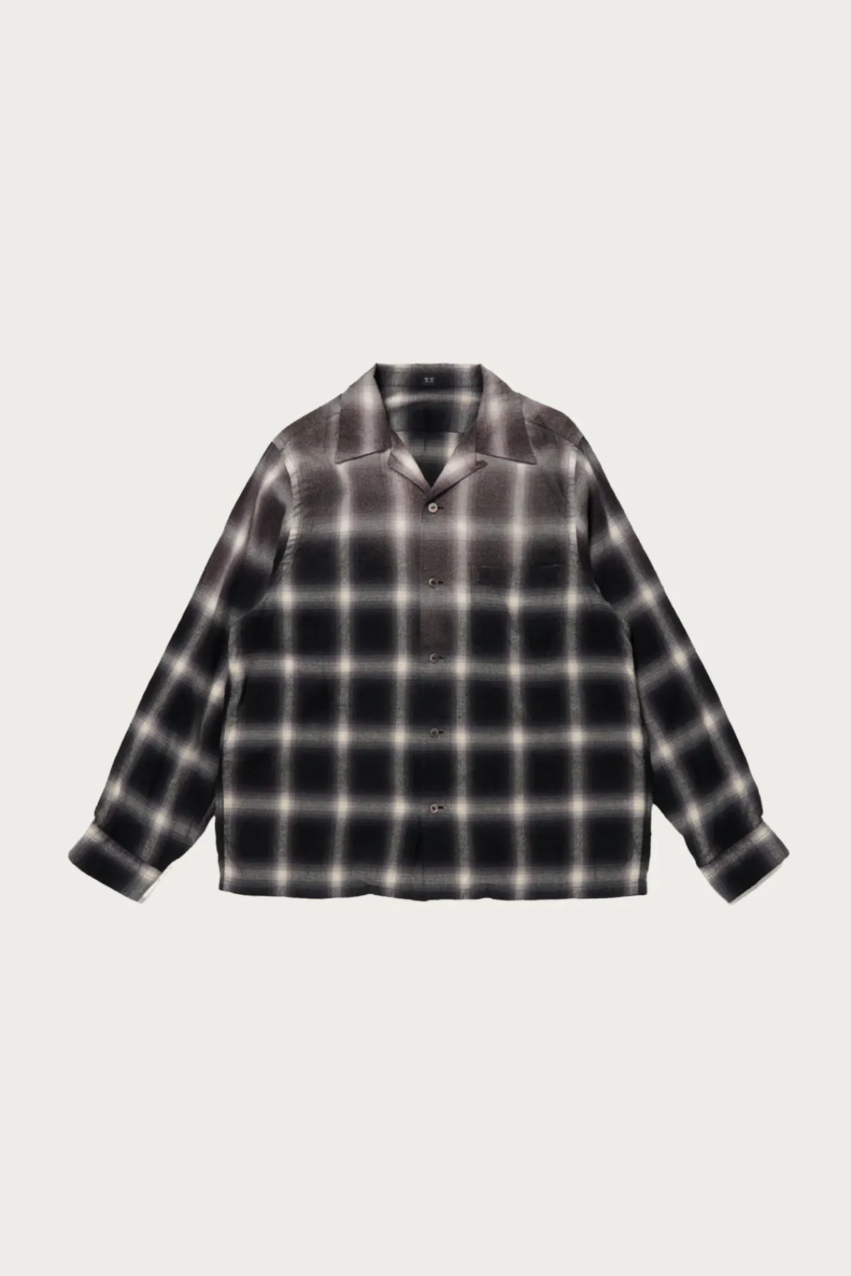 Taiga Takahashi Lot. 101 Open Collar Shirt - Bleached Gray Plaid< Shirts
