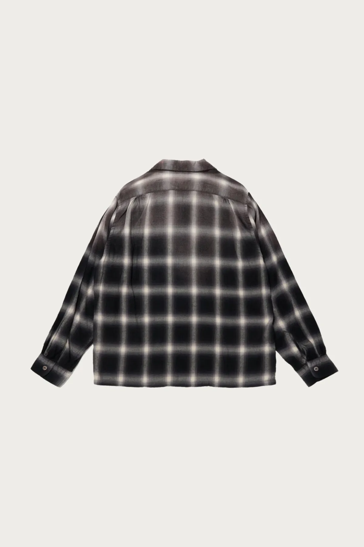 Taiga Takahashi Lot. 101 Open Collar Shirt - Bleached Gray Plaid< Shirts