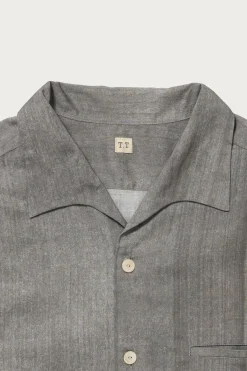 Taiga Takahashi Lot. 108 50S Italian Collar Shirt - Hand Drawn Sumi< Shirts