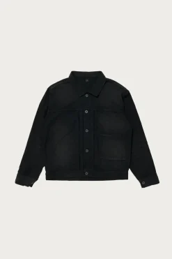 Taiga Takahashi Lot.309 Buckle-Backed Jacket - Damaged Sumi Dyed Black< Coats, Jackets, And Vests