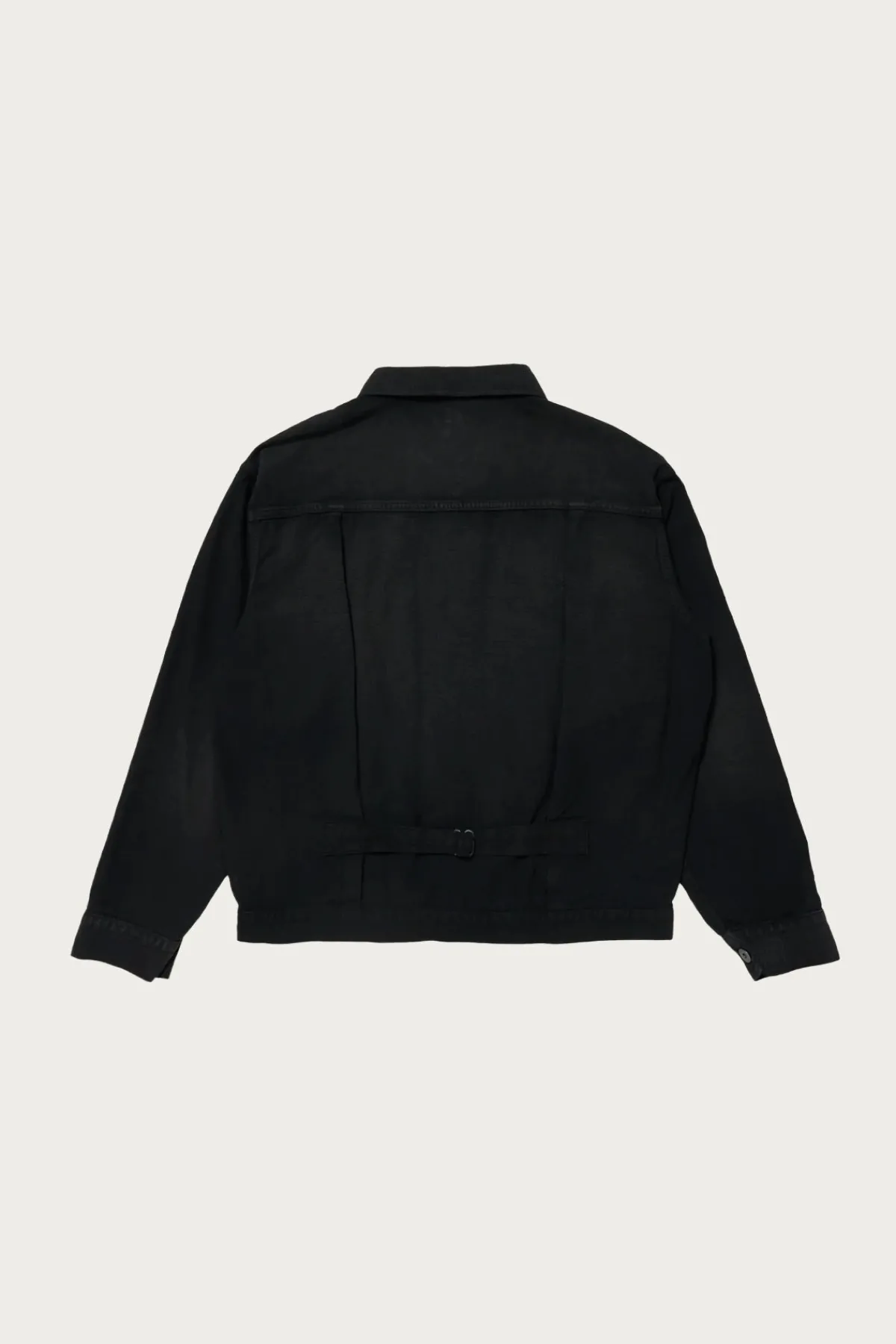 Taiga Takahashi Lot.309 Buckle-Backed Jacket - Damaged Sumi Dyed Black< Coats, Jackets, And Vests