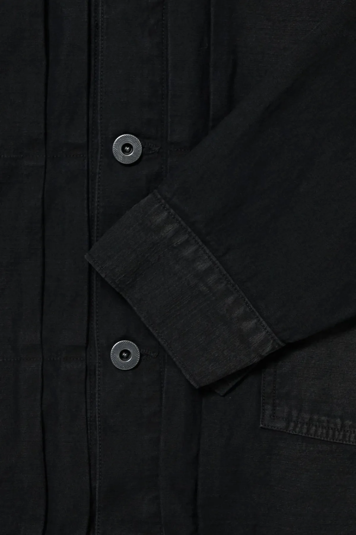 Taiga Takahashi Lot.309 Buckle-Backed Jacket - Damaged Sumi Dyed Black< Coats, Jackets, And Vests