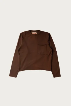 Monostereo LS Raw Hem Tee - Cocoa< Tees And Sweats