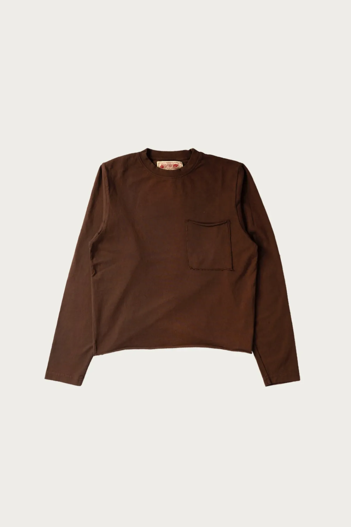 Monostereo LS Raw Hem Tee - Cocoa< Tees And Sweats