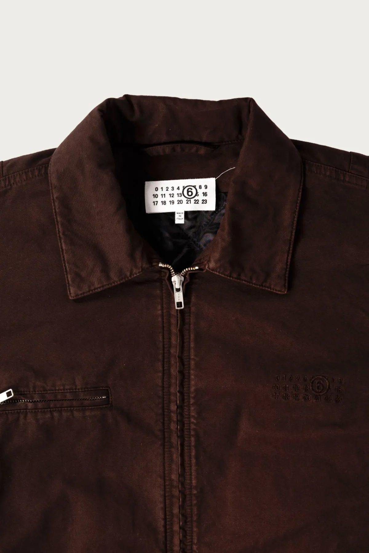 MM6 Maison Margiela Numerals Work Jacket - Chocolate Brown< Coats, Jackets, And Vests
