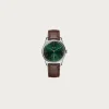 Kuoe Watches Old Smith 90-0001 - Green Dial/Silver Case/Brown Leather Strap< Accessories