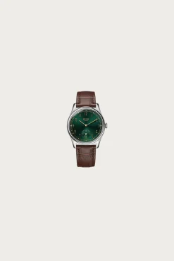 Kuoe Watches Old Smith 90-0001 - Green Dial/Silver Case/Brown Leather Strap< Accessories