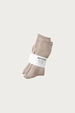 Rototo Organic Daily 3 Pack Crew Socks - Grayge< Accessories