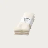 Rototo Organic Daily 3-Pack Ribbed Crew - Ivory< Accessories
