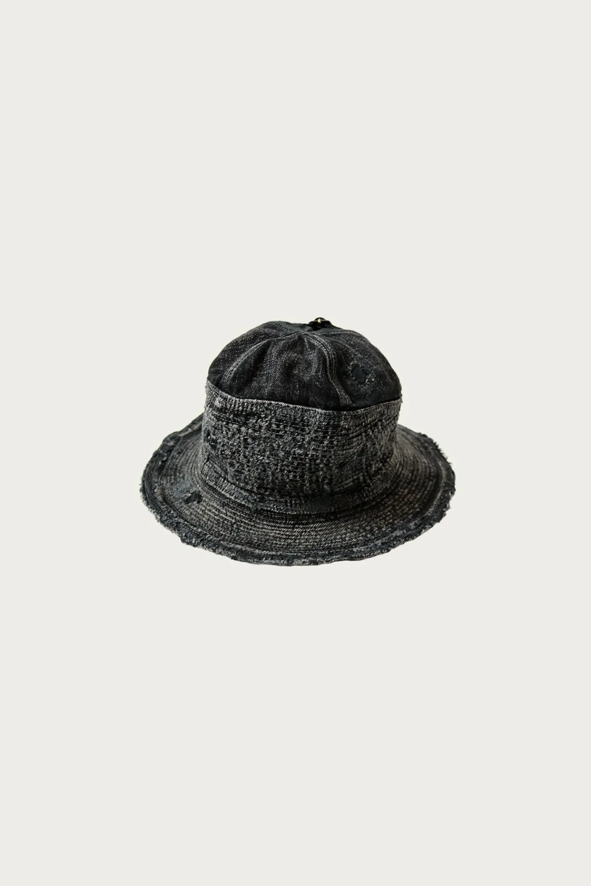 Kapital 11.5oz BLKxBLK Denim The Old Man And The Sea Hat (Crash Remake)< Accessories