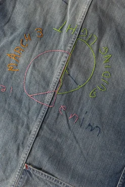 Kapital 12oz Denim CACTUS Coverall (Memorial Embroidery Model) - Indigo< Coats, Jackets, And Vests