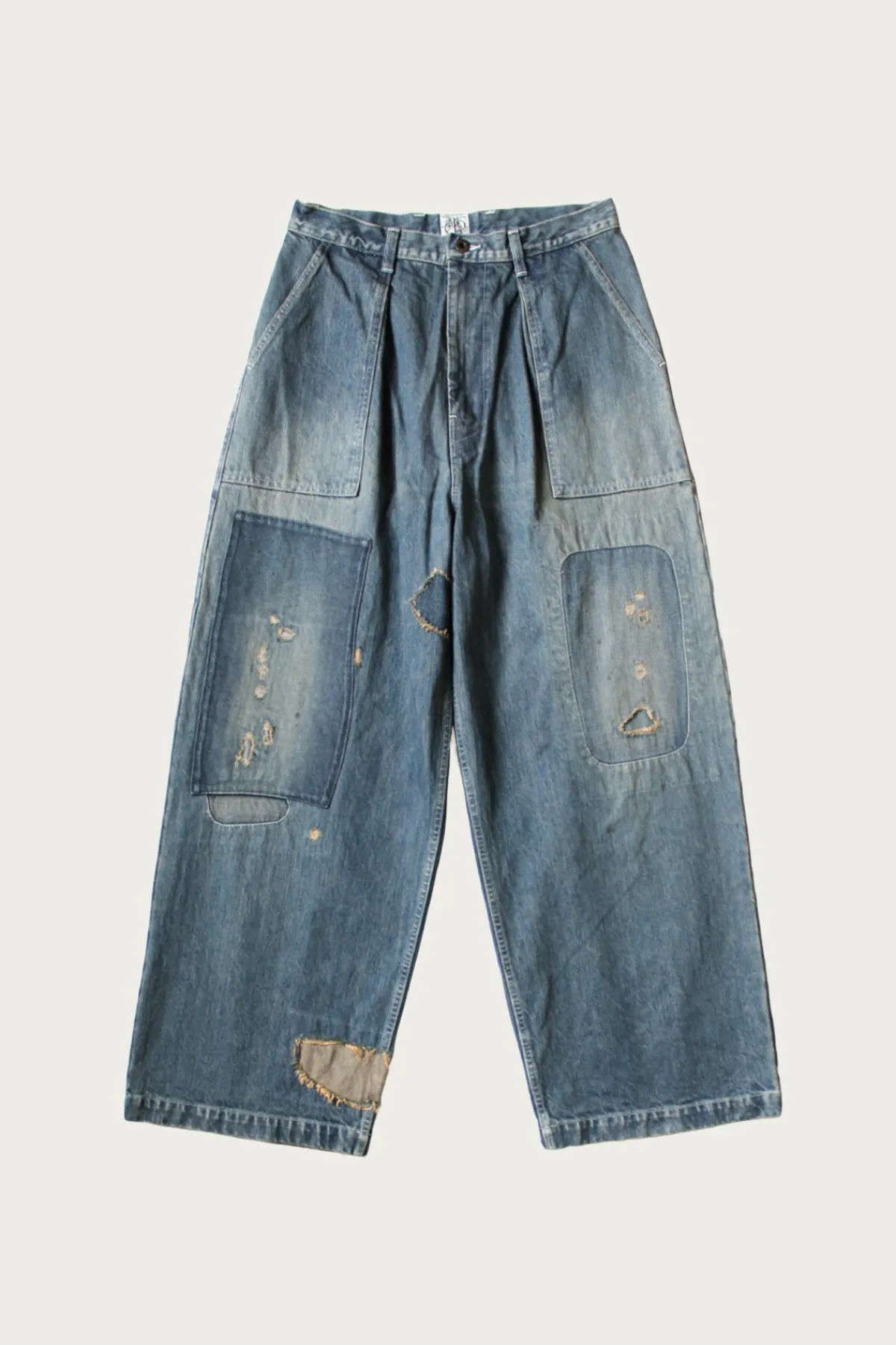 Kapital 14oz Denim FATIGUE Baggy Pants (RUSHFIELD Remake) - Indigo< Pants