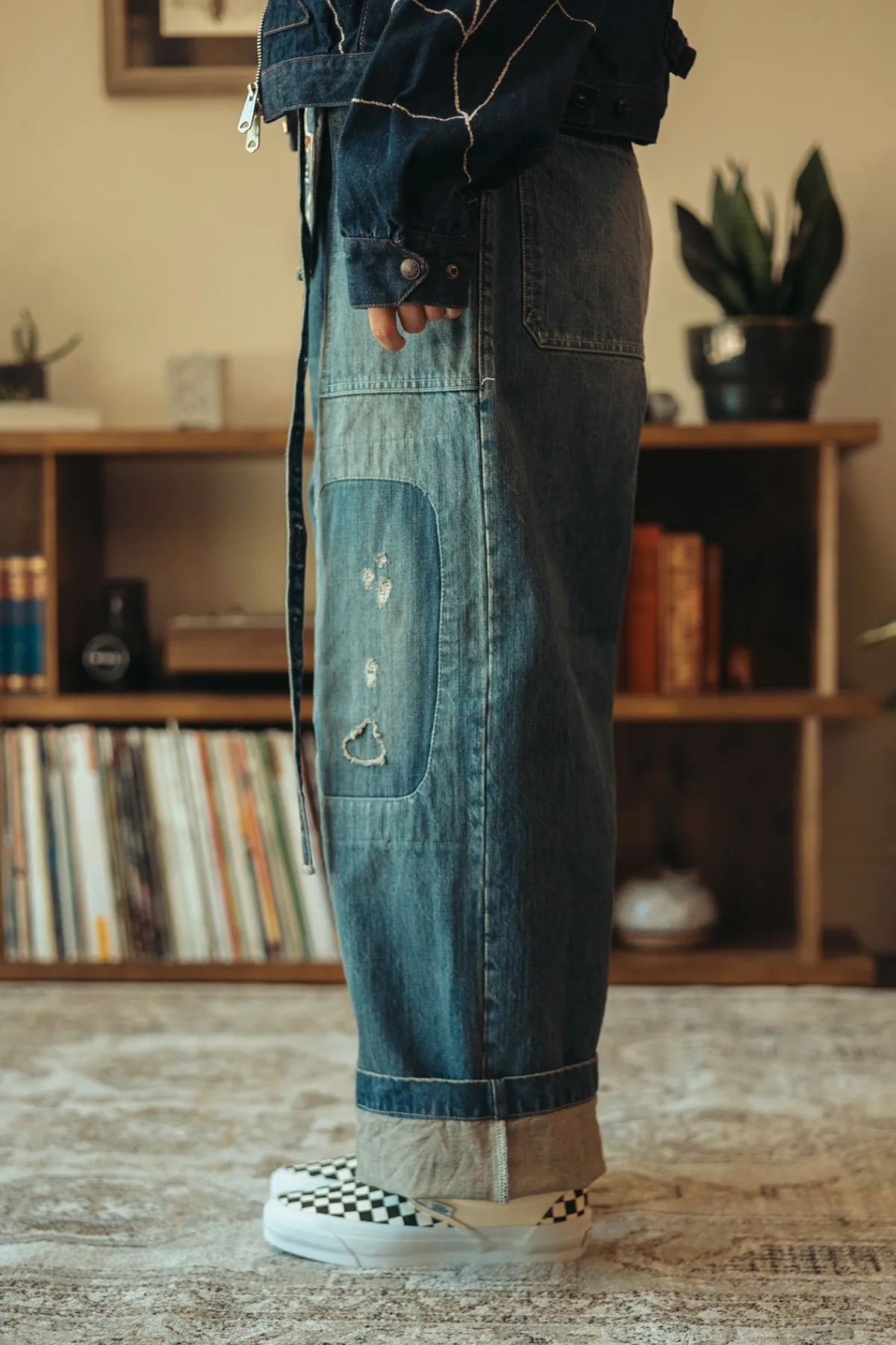 Kapital 14oz Denim FATIGUE Baggy Pants (RUSHFIELD Remake) - Indigo< Pants