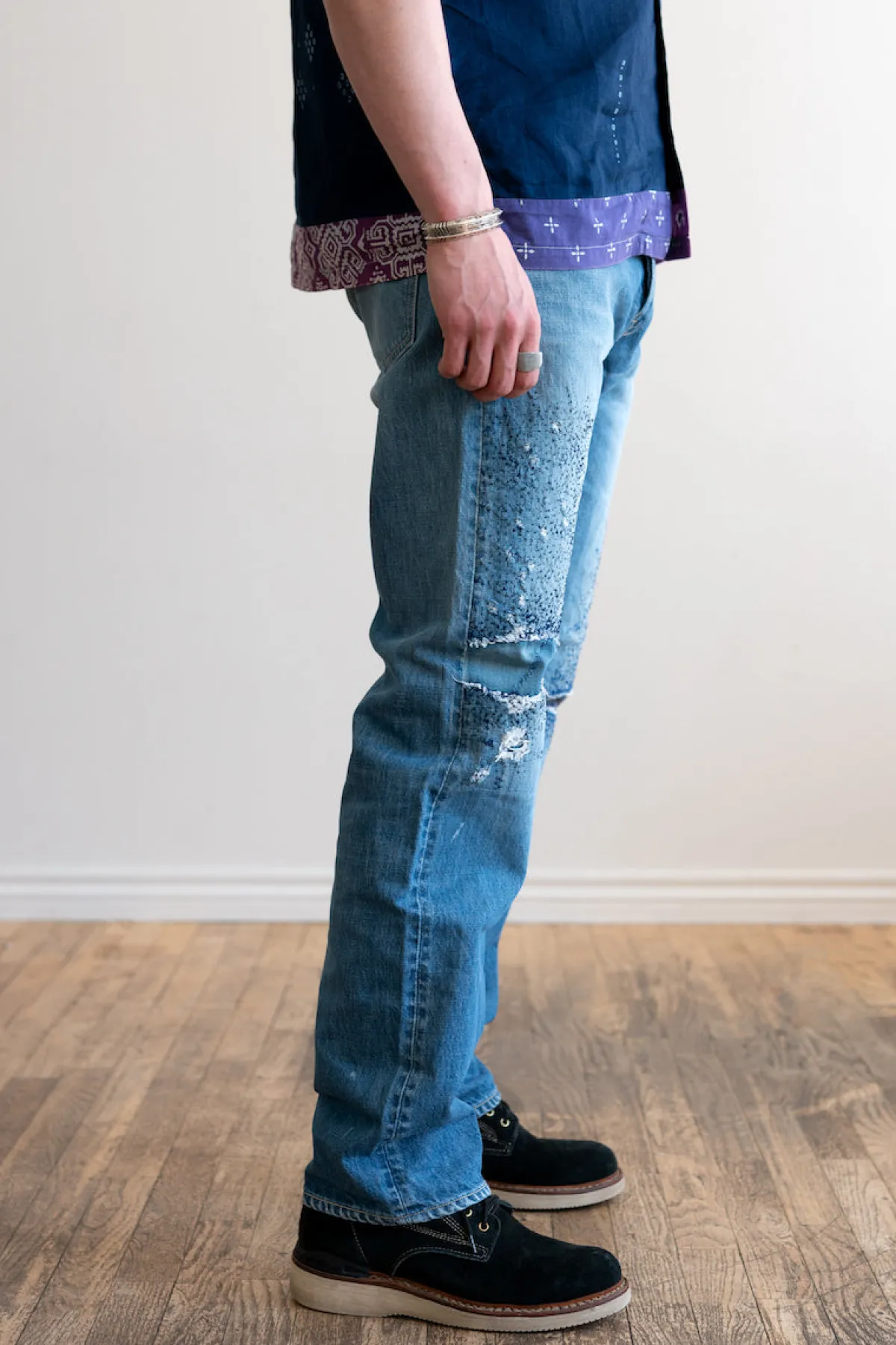 Kapital 14oz Denim 5P MONKEY CISCO (3YearsFade) - Indigo< Denim