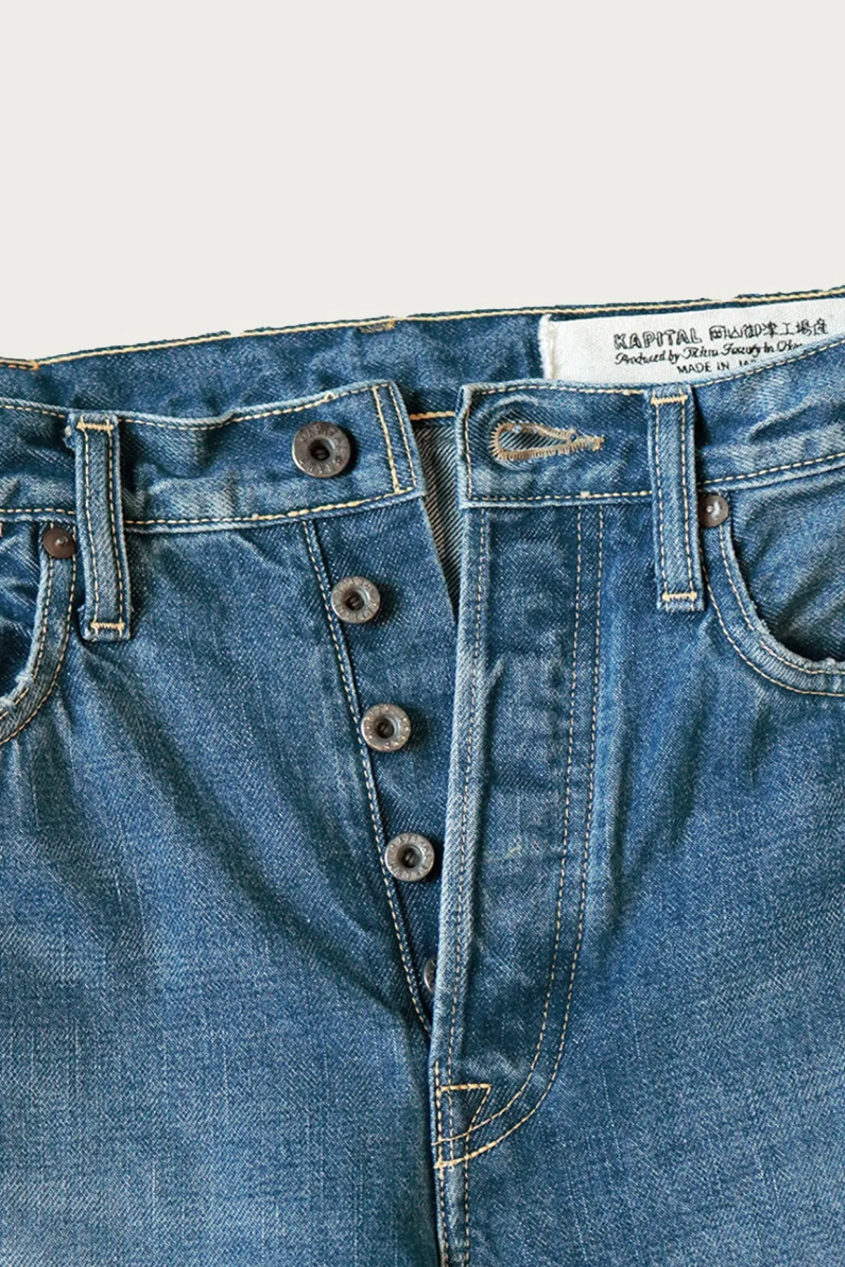 Kapital 14oz Denim TH Straight - Midtone< Denim